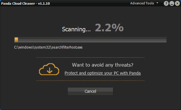 Главный экран Panda Cloud Cleaner