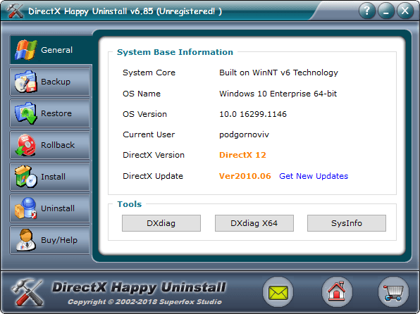 Утилита DirectX Happy Uninstall