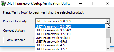 Net Framework setup verification utility