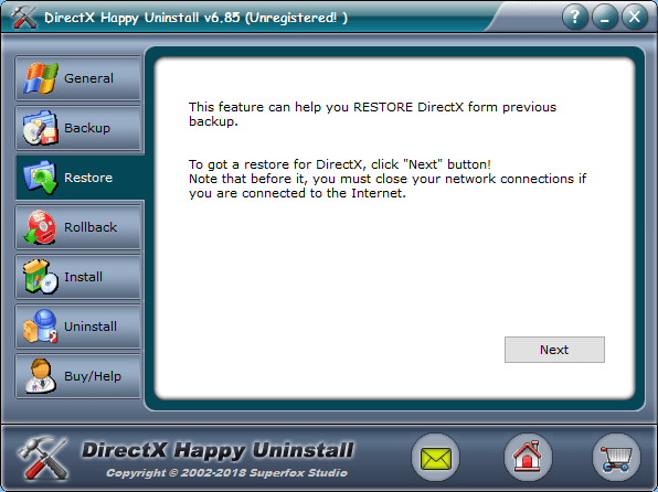 Restore Direct X Uninstall