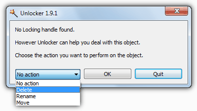 Как удалить папку с помощью программы Unlocker