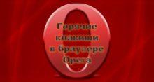 Горячие клавиши в браузере Opera