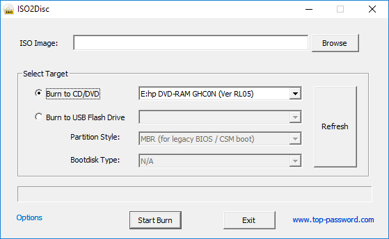 меню ISO2Disk
