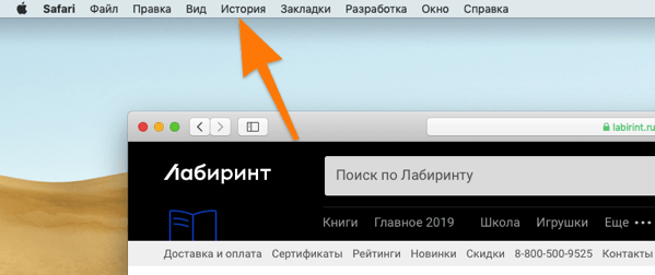 Панели инструментов браузера Safari в macOS