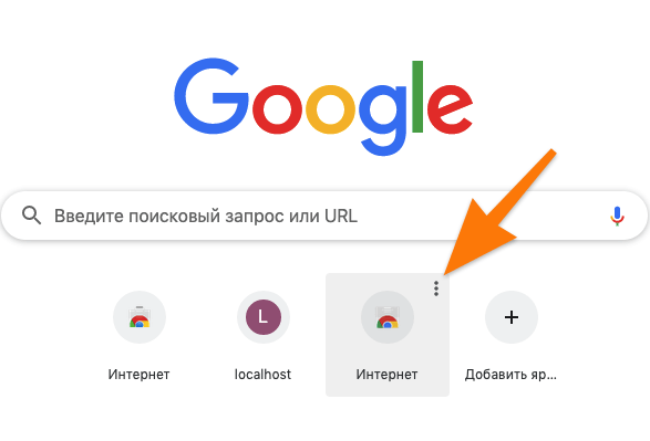 Часто посещаемые сайты в Google Chrome