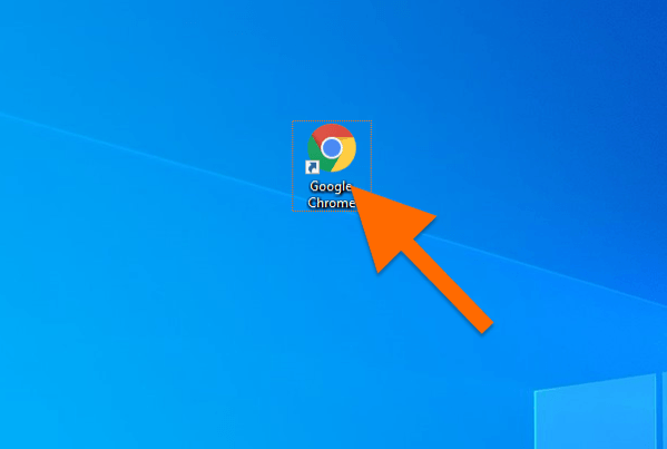 Рабочий стол Windows 10 с иконкой браузера Google Chrome на нем