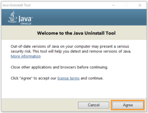 Стартовое окно утилиты «Java Uninstall Tool»