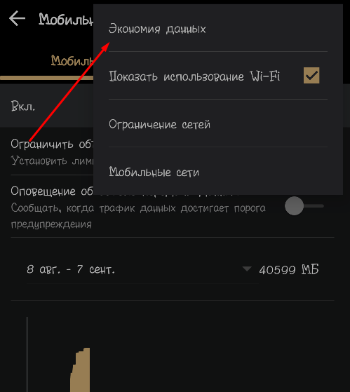 Экономии трафика и данных