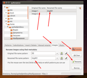 Как переименовать файл через приложение pyRenamer в Linux