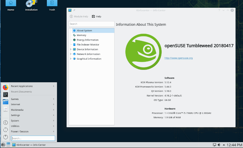 Сходства графического интерфейса openSUSE и Windows