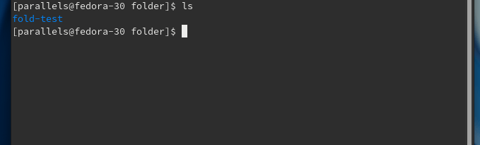 Команда __ls__, введенная в терминал дистрибутива Fedora