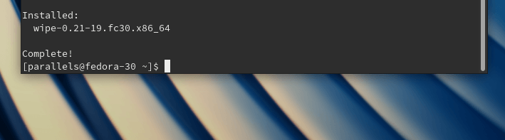 Установка утилиты wipe в операционную систему Fedora