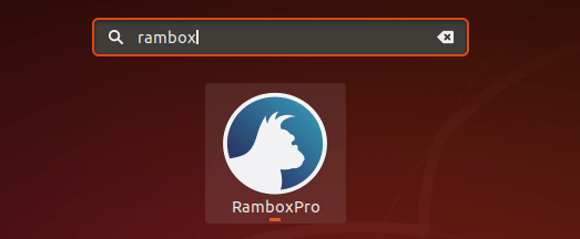 Логотип Rambox в поисковике Ubuntu