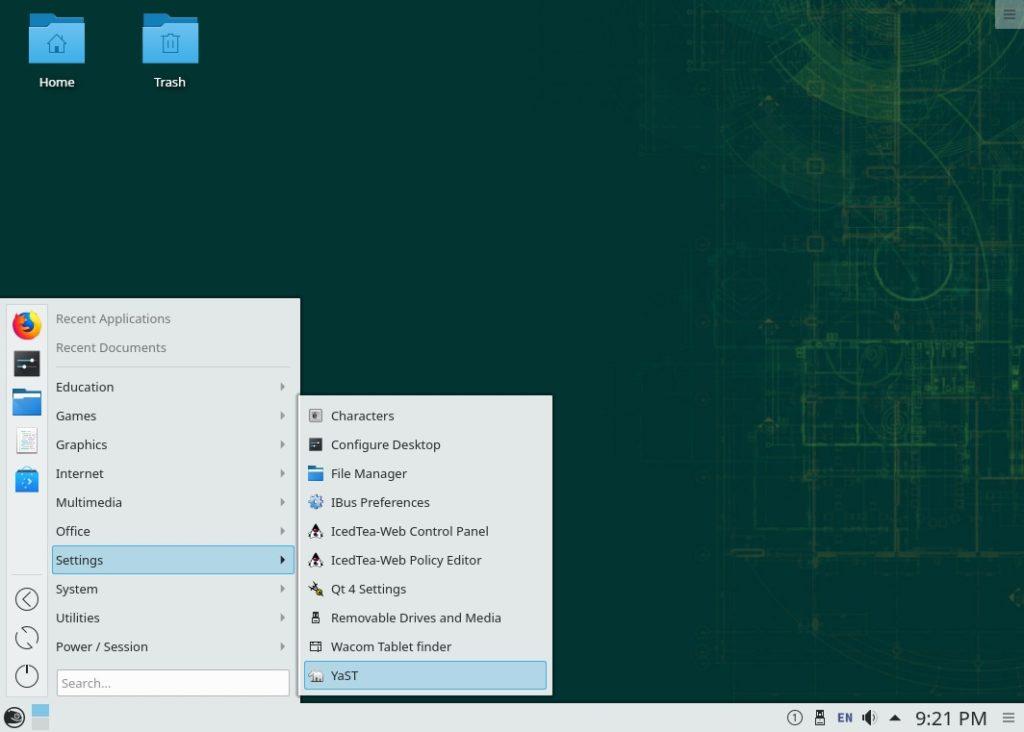 Рабочий стол KDE в openSUSE