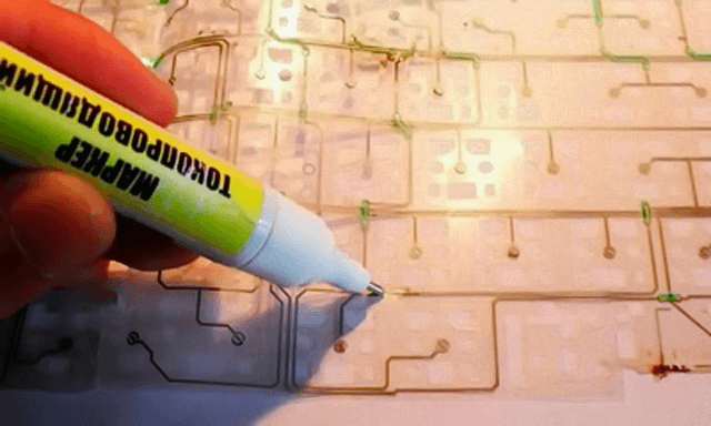 Восстановление дорожки клавиатуры, токопроводящий маркер