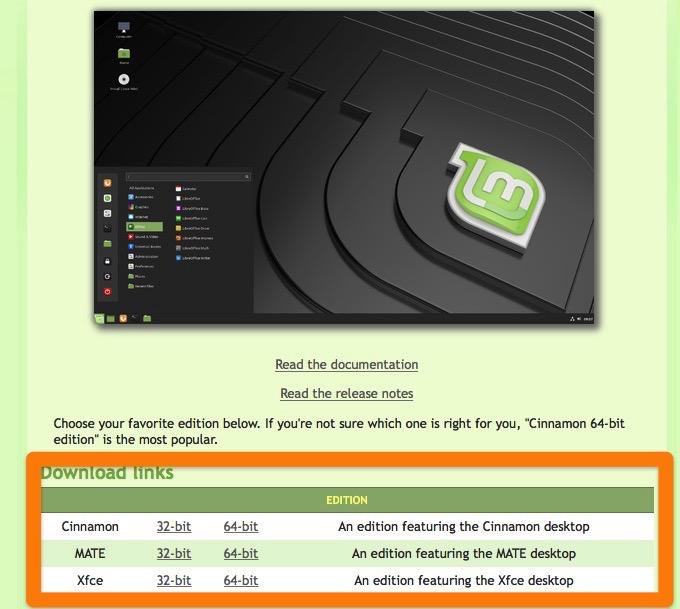 Варианты Linux Mint