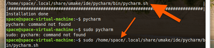 Команда установки среды для разработки PyCharm