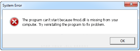 Сообщение об ошибке файла «Fmod.dll» в Windows
