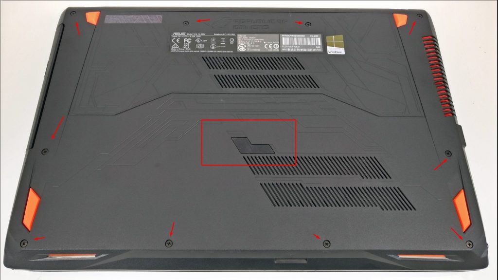 Задняя крышка Asus ROG