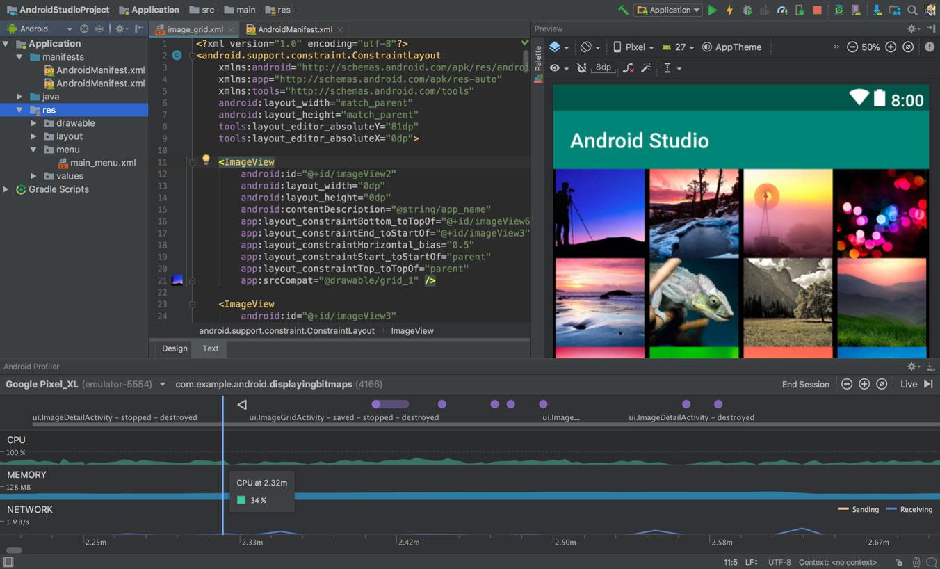 Главное окно Android Studio