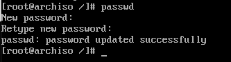 Задание пароля для суперпользователя в Arch Linux