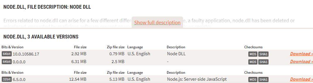 Скачивание файла node.dll