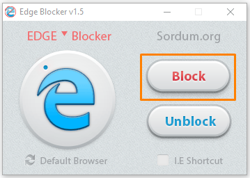 Окно утилиты «Edge Blocker»