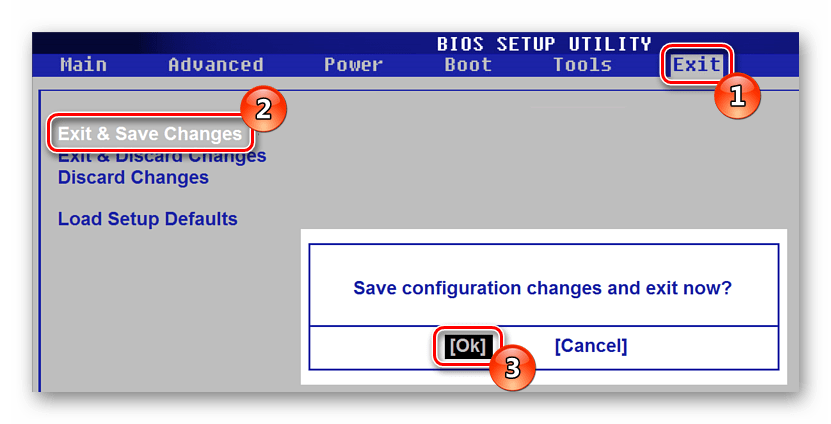 Exit and Save Changes BIOS