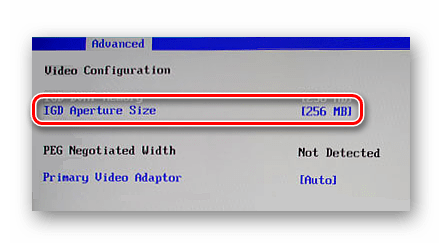 IGD Aperture size BIOS