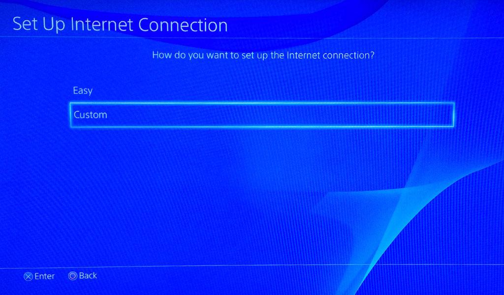 ps4-dns-hack-1.jpg Выбор типа настроек Wi-Fi на приставке PlayStation