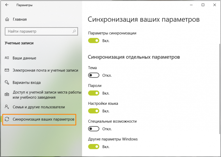 Каталог сообщений синхронизации для windows