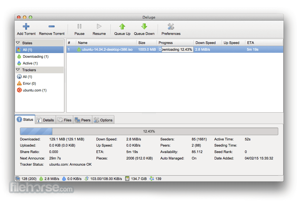 open source torrent program Deluge