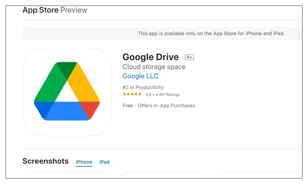 устанавливаем приложение google диск на айфон