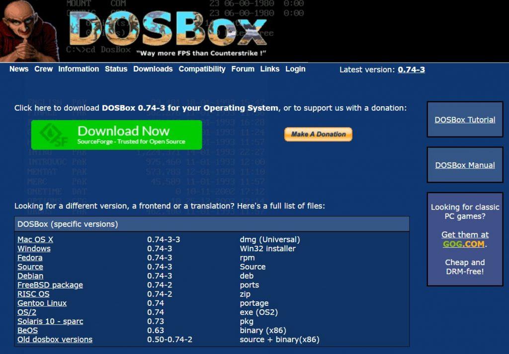Скачивание DOSBox